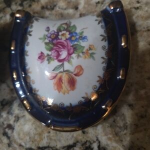 Vintage East German Porcelain Horseshoe Ashtray | German Democratic Republic |